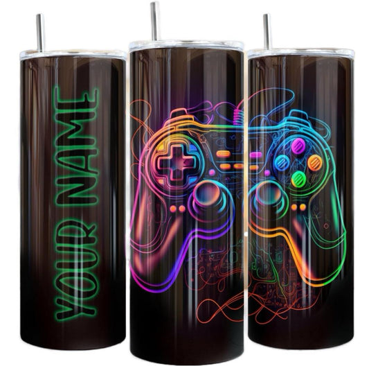 Personalized Gamer Stainless Steel 20 oz tumbler