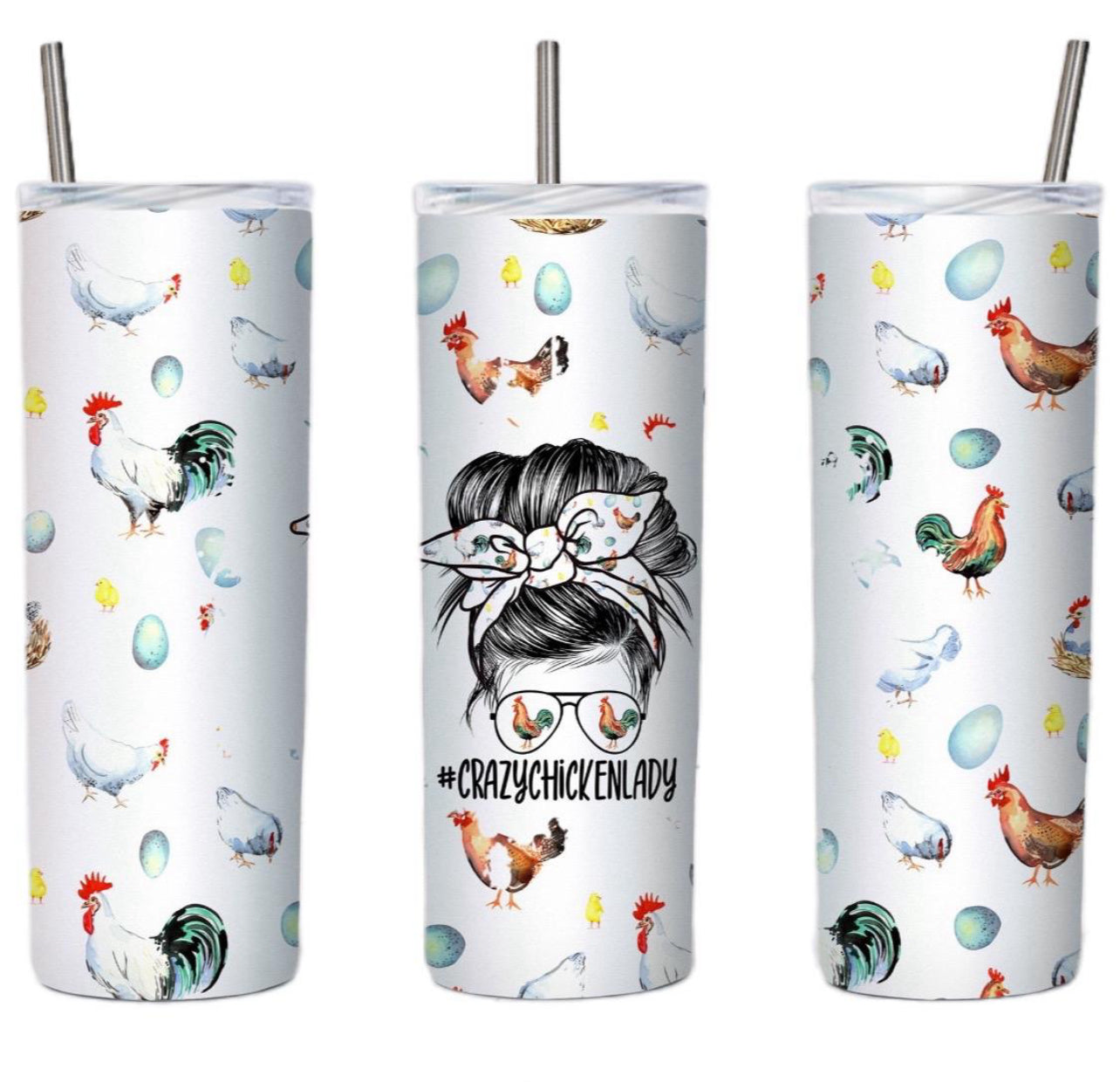 Crazy Chicken Lady Stainless Steel 20 oz tumbler