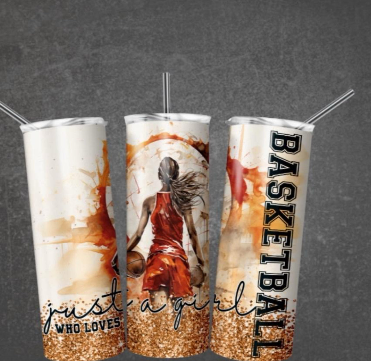 Woman Basketball Orange Stainless steel 20 oz tumbler