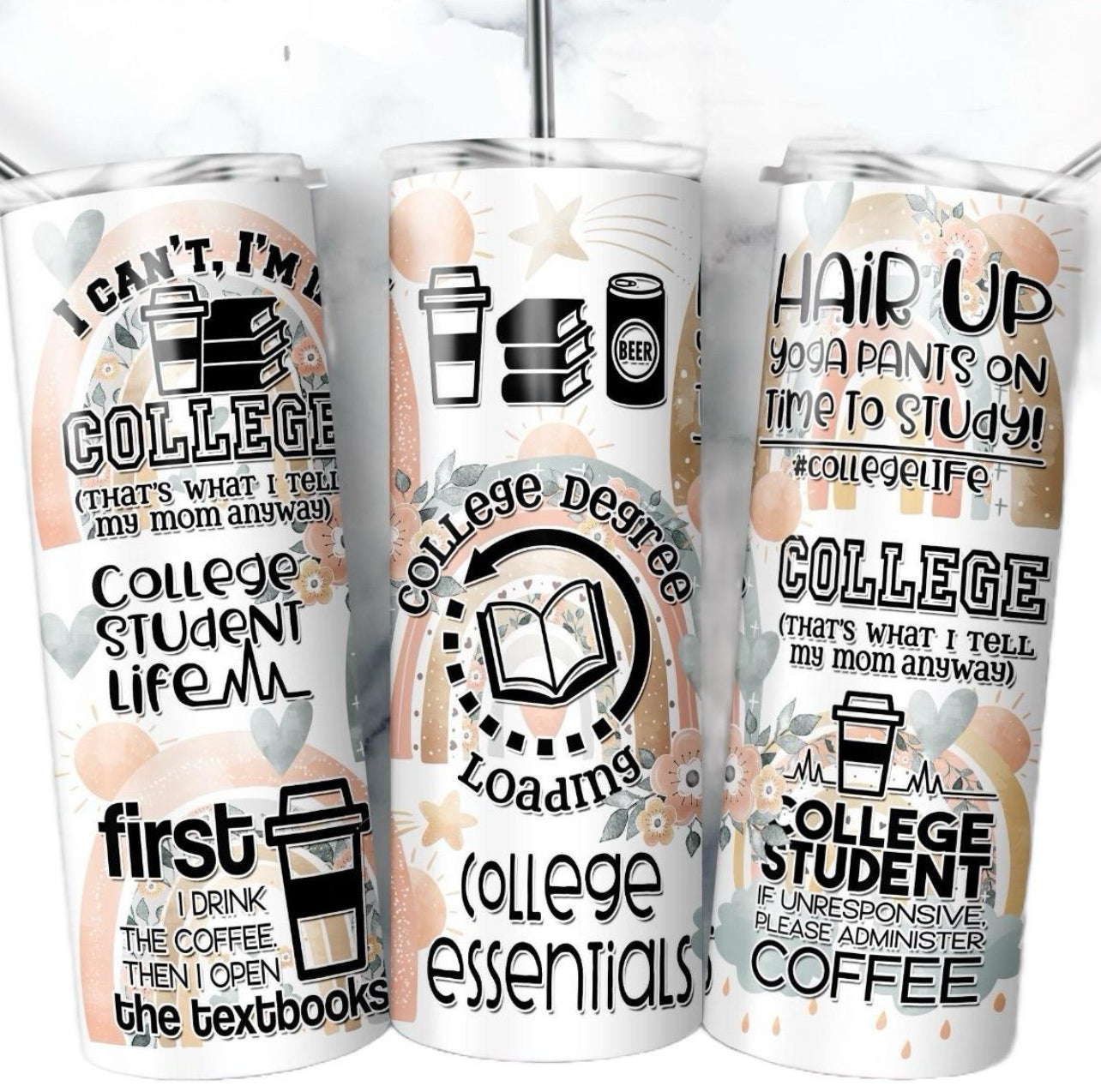 College Life Stainless Steel 20 Oz Tumbler