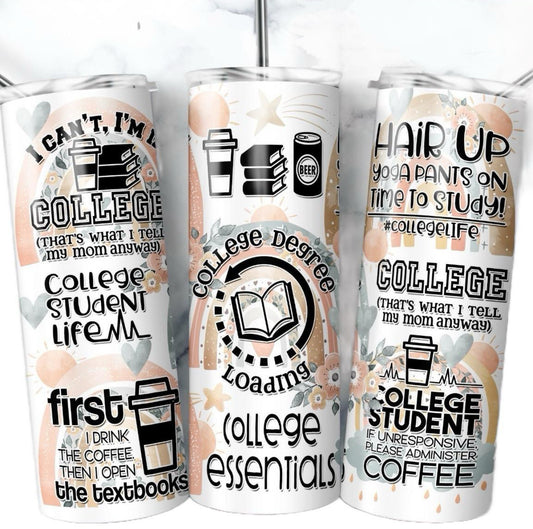 College Life Stainless Steel 20 Oz Tumbler